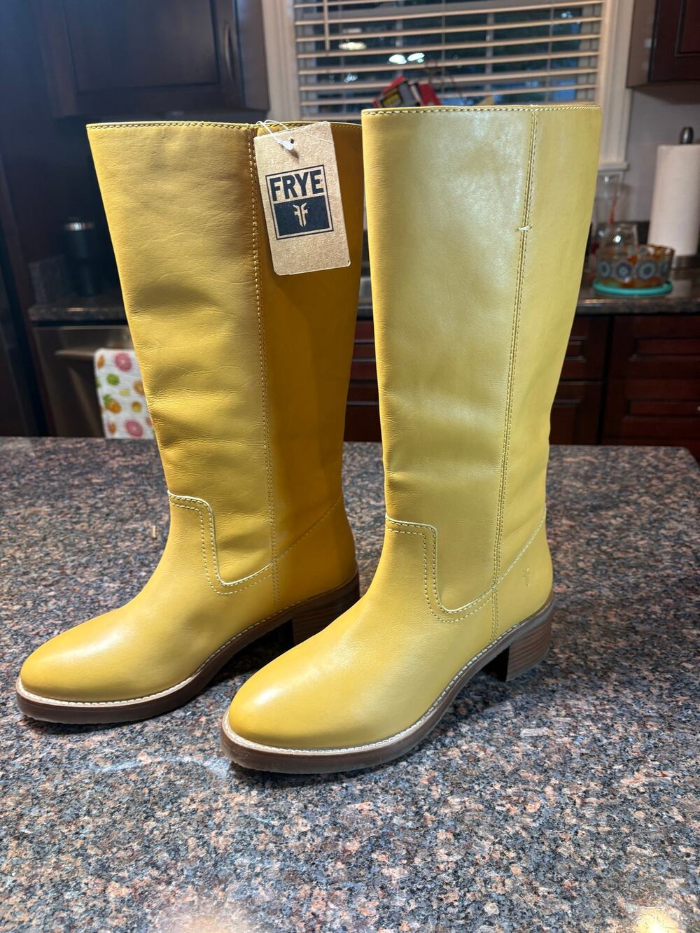 Frye Women’s Camryn Tall Leather Pull On Boots Size 8.5 "Banana" Color NWT
